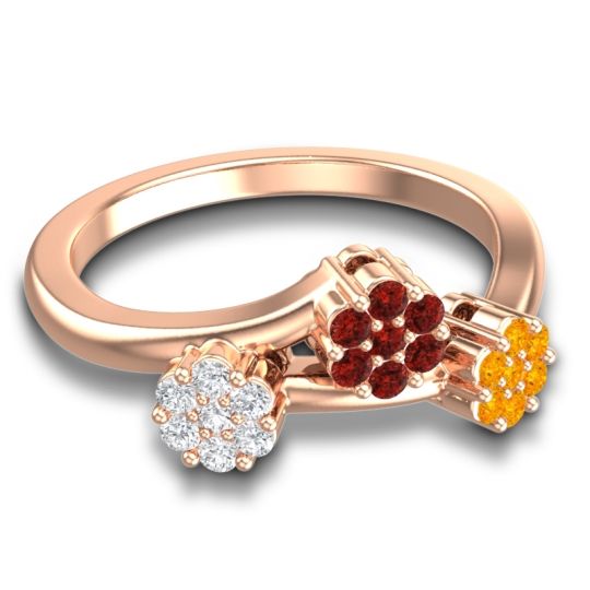 Simple Floral Pave Padmadi Ring