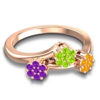 Simple Floral Pave Padmadi Ring