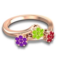 Simple Floral Pave Padmadi Ring