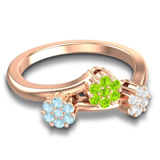 Simple Floral Pave Padmadi Ring