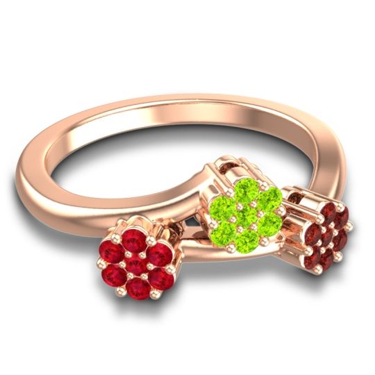 Simple Floral Pave Padmadi Ring