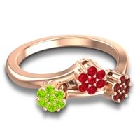Simple Floral Pave Padmadi Ring