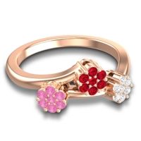 Simple Floral Pave Padmadi Ring