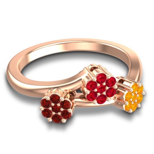 Simple Floral Pave Padmadi Ring