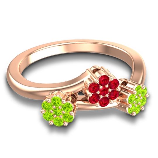 Simple Floral Pave Padmadi Ring