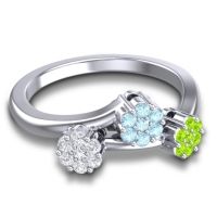 Simple Floral Pave Padmadi Ring