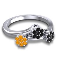 Simple Floral Pave Padmadi Ring