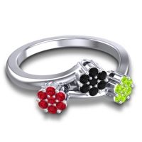 Simple Floral Pave Padmadi Ring