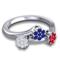 Simple Floral Pave Padmadi Ring