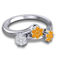 Simple Floral Pave Padmadi Ring