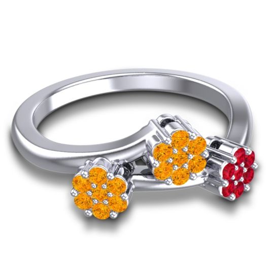 Simple Floral Pave Padmadi Ring