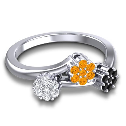 Simple Floral Pave Padmadi Ring