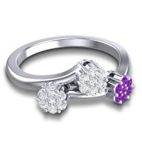 Simple Floral Pave Padmadi Ring