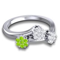 Simple Floral Pave Padmadi Ring