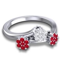 Simple Floral Pave Padmadi Ring