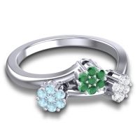 Simple Floral Pave Padmadi Ring