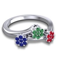 Simple Floral Pave Padmadi Ring