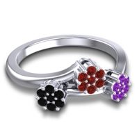 Simple Floral Pave Padmadi Ring