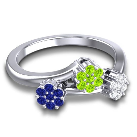 Simple Floral Pave Padmadi Ring