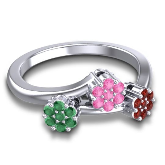 Simple Floral Pave Padmadi Ring