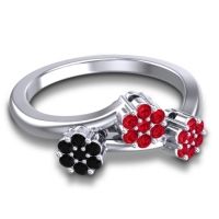 Simple Floral Pave Padmadi Ring