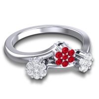 Simple Floral Pave Padmadi Ring
