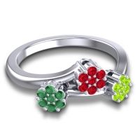 Simple Floral Pave Padmadi Ring