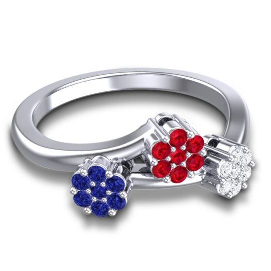 Simple Floral Pave Padmadi Ring