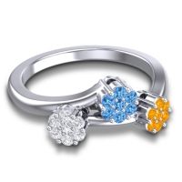 Simple Floral Pave Padmadi Ring