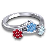 Simple Floral Pave Padmadi Ring