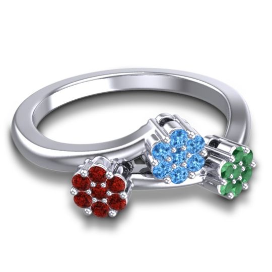 Simple Floral Pave Padmadi Ring