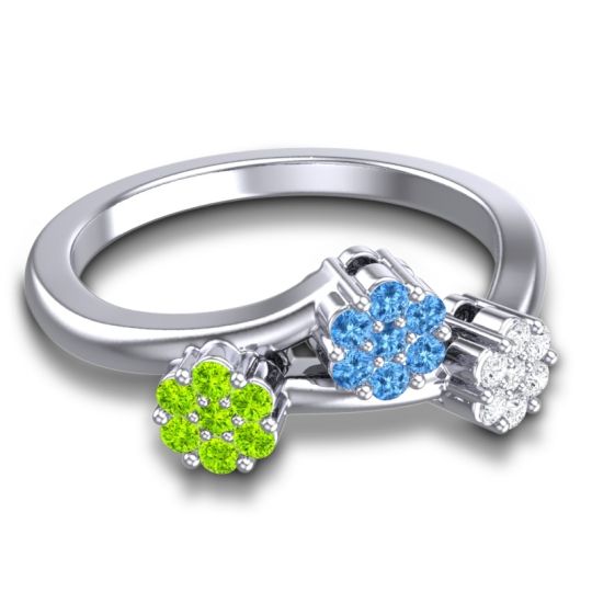 Simple Floral Pave Padmadi Ring