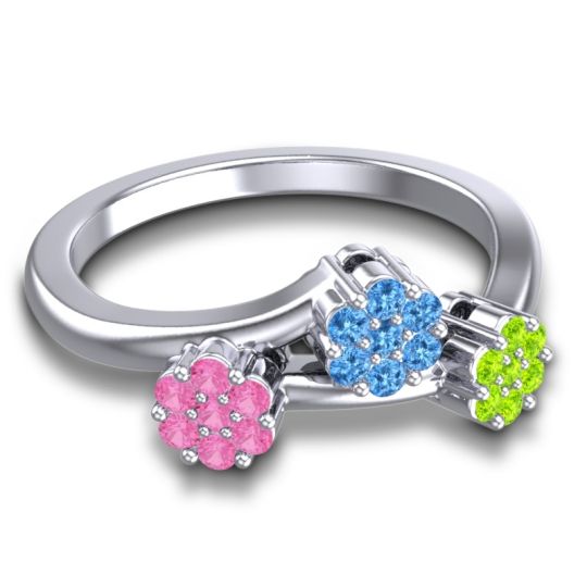 Simple Floral Pave Padmadi Ring