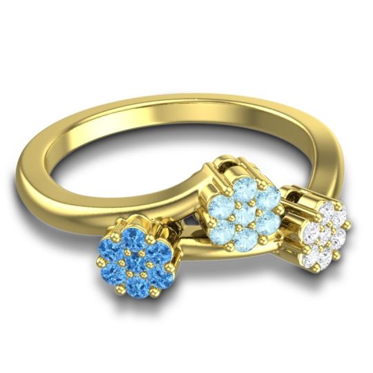 Simple Floral Pave Padmadi Ring