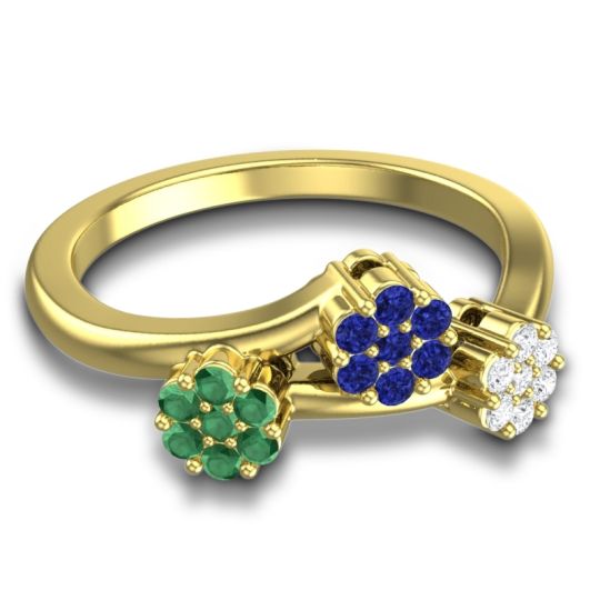 Simple Floral Pave Padmadi Ring