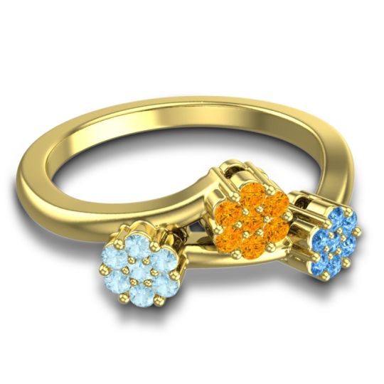 Simple Floral Pave Padmadi Ring