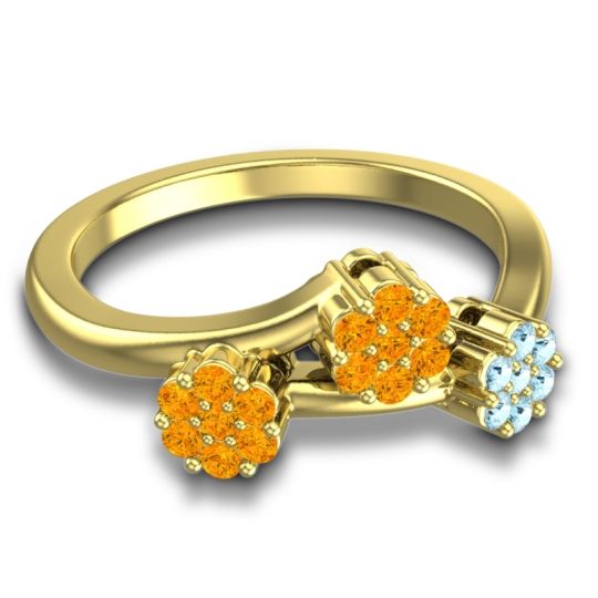 Simple Floral Pave Padmadi Ring