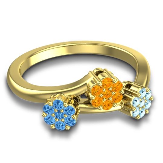 Simple Floral Pave Padmadi Ring
