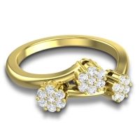 Simple Floral Pave Padmadi Ring