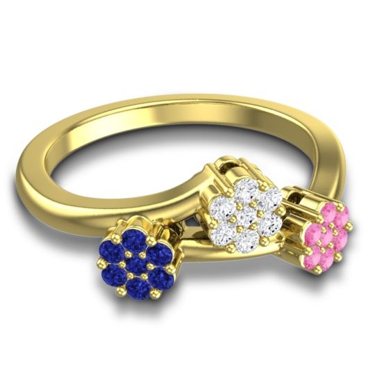 Simple Floral Pave Padmadi Ring