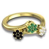 Simple Floral Pave Padmadi Ring