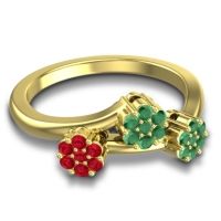 Simple Floral Pave Padmadi Ring