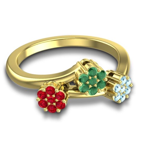 Simple Floral Pave Padmadi Ring