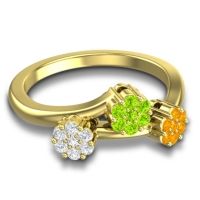 Simple Floral Pave Padmadi Ring