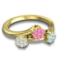 Simple Floral Pave Padmadi Ring