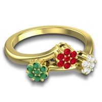 Simple Floral Pave Padmadi Ring