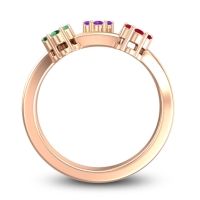 Simple Floral Pave Padmadi Ring