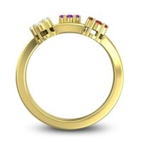 Simple Floral Pave Padmadi Ring