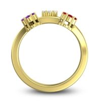 Simple Floral Pave Padmadi Ring