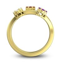 Simple Floral Pave Padmadi Ring